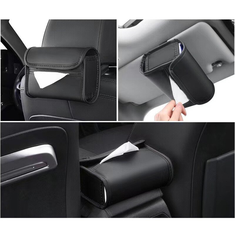 Automašīnas salvešu kastes pārsegs roku balstu kaste Saulessargs audu turētājs sēdekļa atzveltne, piekarināma automašīnām salvešu organizators Auto salona piederumi