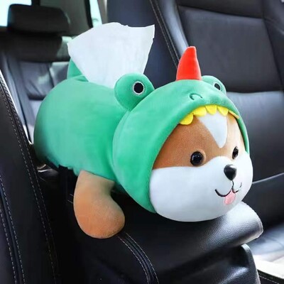 Kūrybinė automobilio porankio dėžutė, servetėlių dėžutė Animacinių filmų miela automobilio stalčiaus dėžutė, pakabinama automobilio interjero dekoravimo reikmenys Daquan audinių dėžutės