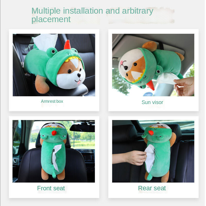 Kūrybinė automobilio porankio dėžutė, servetėlių dėžutė Animacinių filmų miela automobilio stalčiaus dėžutė, pakabinama automobilio interjero dekoravimo reikmenys Daquan audinių dėžutės