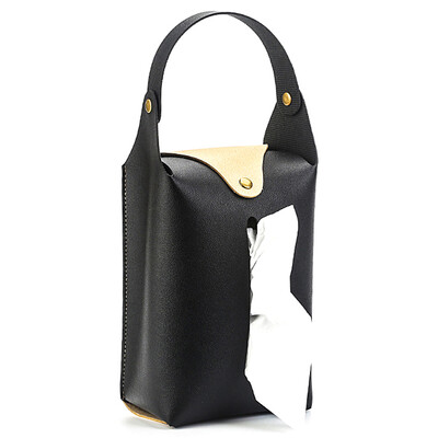 Automobilio galvos atramos audinių laikiklis Odinis popierinis rankšluosčių laikymo krepšys Šeimos kelionių organizatorius Dekoro transporto priemonės dekoravimo servetėlių dėklas