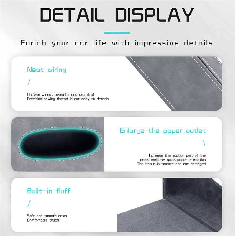 Automašīnas salvešu kastes turētājs viduskonsoles roku balsts salvešu kaste Automašīnas sēdekļa atzveltne roku balsts Taisnstūrveida sūknēšanas papīra kaste