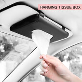 Jauns PU ādas automašīnas auduma kastīte automašīnas saulessarga tipa bloka piekārtais konteiners salvešu turētājs papīra plaukta organizatora uzglabāšanas soma