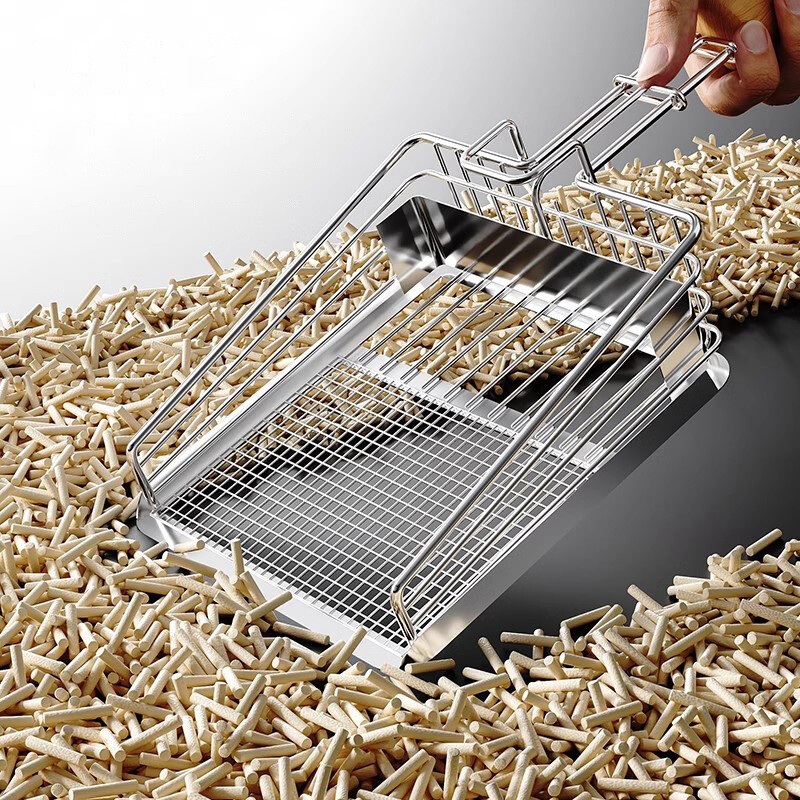 Kaķu pakaišu lāpsta nerūsējošā tērauda koka rokturis, viegli rūsējams, mazgājams kaķēnu pakaišu lāpsta kaķiem tualetes tīrīšanas lāpstas rīks