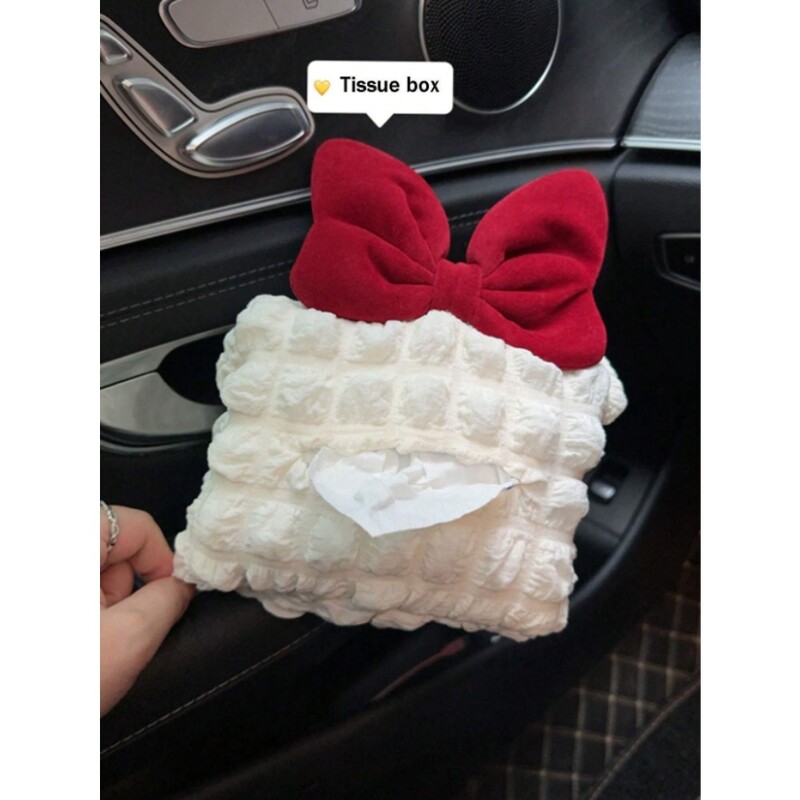 1 ks Krabička na vreckovky do auta s mašľou Krabička na vreckovky do auta Doplnky do interiéru auta