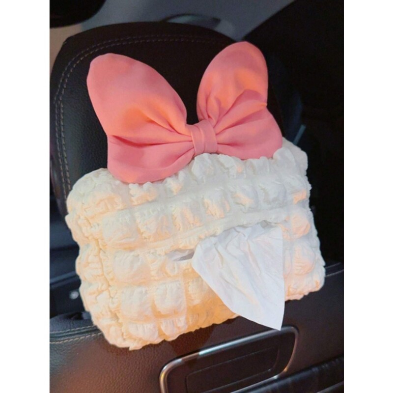 1 ks Krabička na vreckovky do auta s mašľou Krabička na vreckovky do auta Doplnky do interiéru auta