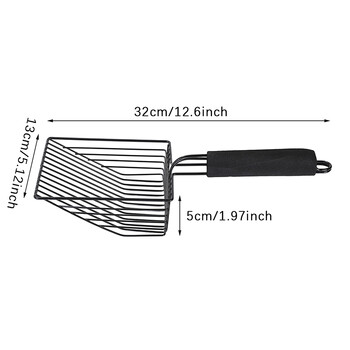 Лопата за котешки тоалетни Метална лопата за котешки тоалети Удобна дръжка Лъжица за котки Инструменти за почистване на тоалетни Лопата за котки от неръждаема стомана