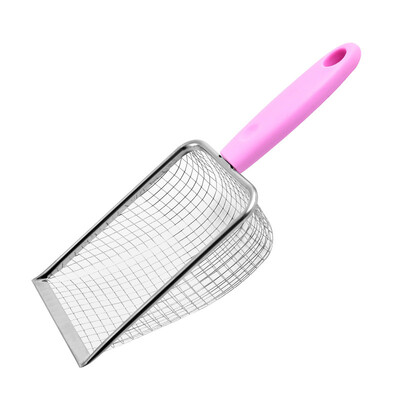 Lopatka na mačacie stelivo Kovová lopatka na mačacie stelivo Pohodlná rukoväť Naberačka pre mačky Nástroje na čistenie toaliet Nerezová lopatka na mačky