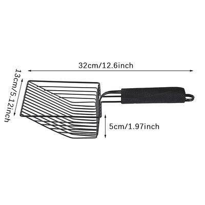 Lopatka na mačacie stelivo Kovová lopatka na mačacie stelivo Pohodlná rukoväť Naberačka pre mačky Nástroje na čistenie toaliet Nerezová lopatka na mačky