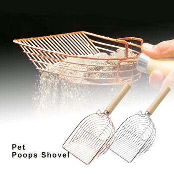 2024 Pet Poops Shovel Comfortable Grip Litter Shovel Cat Supples Surface Cat Scooper από ανοξείδωτο αυξημένο ατσάλι απορριμμάτων U1U8