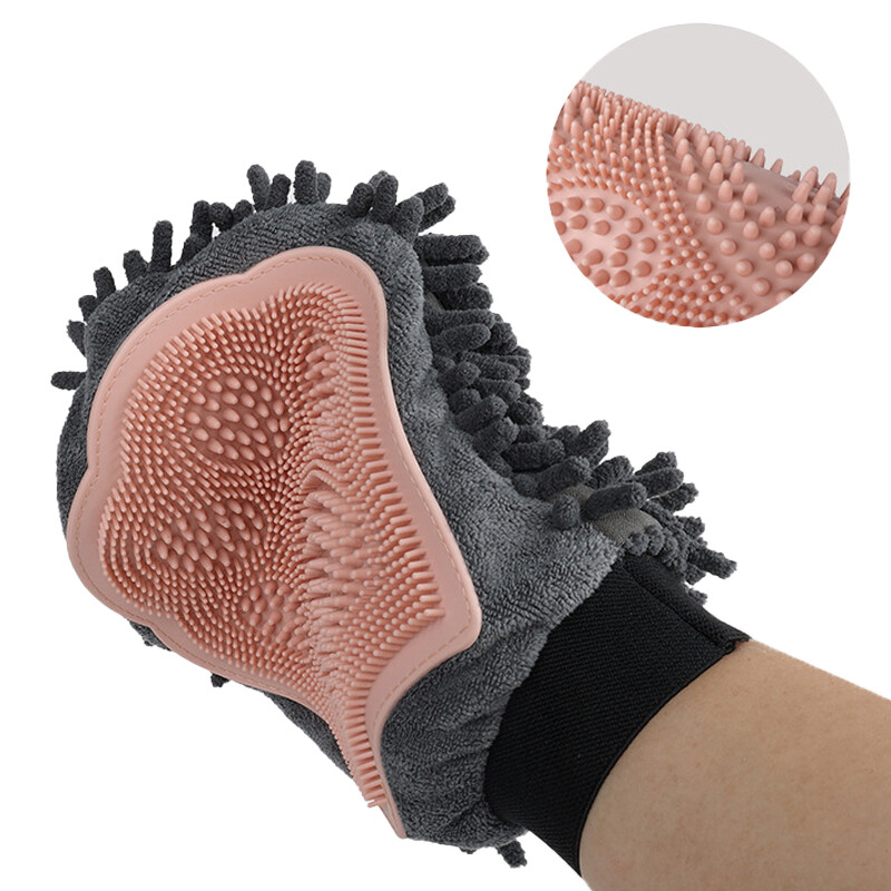 1 tk Lemmikloomade hooldamise kindad Kahepoolsed kindad Puhastus Massaaž Koerte Pesemisvann Kiiresti Imendavad vett Karvad Eemaldab Kindad Lemmikloomatooted