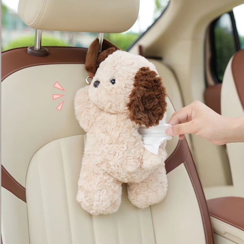Psih Torbica za marame Auto Dozator maramica Plišani, mekani držač za salvete Novost Auto dodaci Vješalica za marame Lutka Maramice Anime