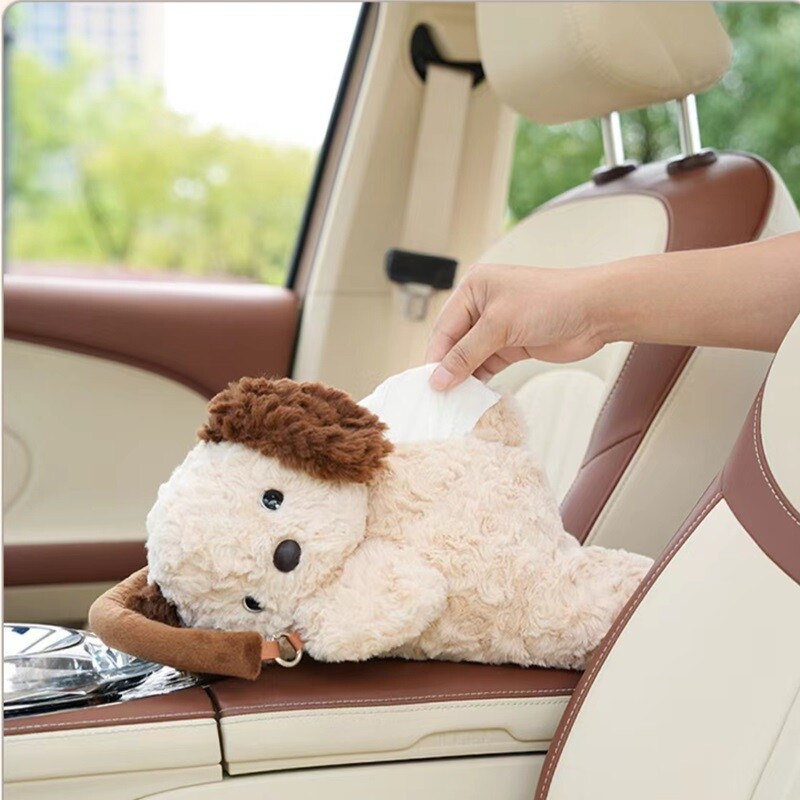 Psih Torbica za marame Auto Dozator maramica Plišani, mekani držač za salvete Novost Auto dodaci Vješalica za marame Lutka Maramice Anime