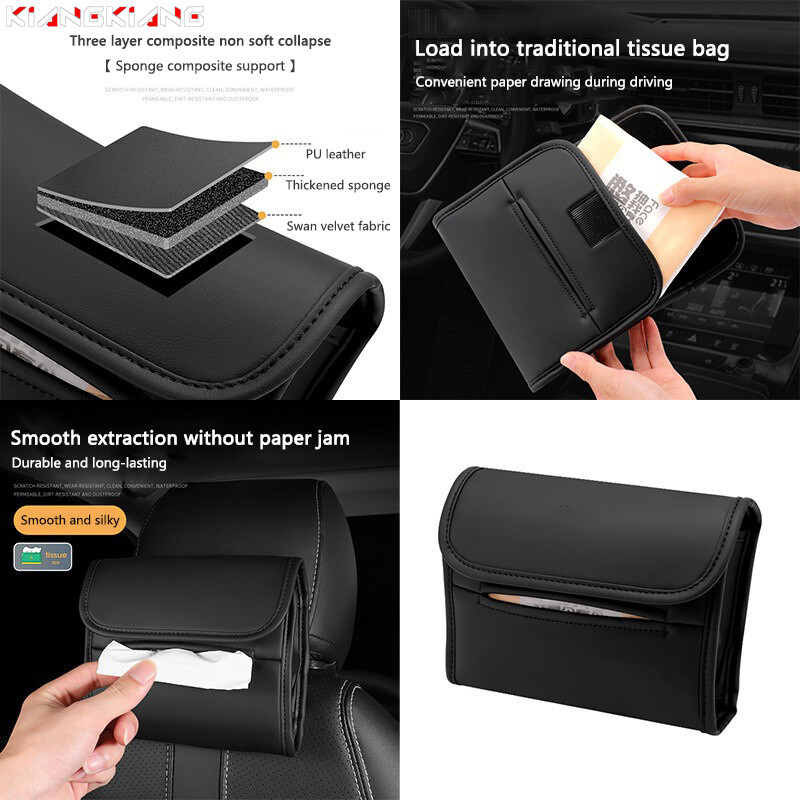 Nauja PU odinė automobilio audinio dėžutė, automobilio skydelis nuo saulės