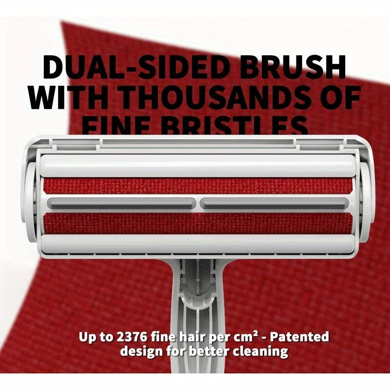 Daugkartinio naudojimo naminių gyvūnėlių plaukų šalinimo volelis – dvipusis smulkių šerių šepetys šunims ir katėms Veiksmingas gyvūnų kailių šalinimo įrankis sofos