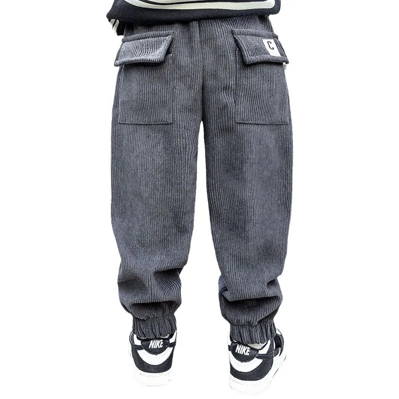 Παιδικό παντελόνι με φλις επένδυση Νέου στυλ Παντελόνι με βαμβακερή βάτα Ενσωματωμένο βελούδινο παχύ παντελόνι ανάπαυσης για αγόρια