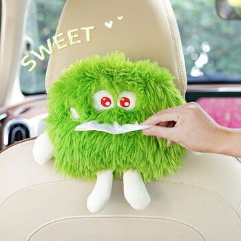 Car Tissue Box Premium Sense Cute Little Monster Creative κρεμαστό κιβώτιο υποβραχιόνιου Sun Visor Car Inner Draw Paper Box Tissue Bag