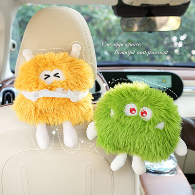 Car Tissue Box Premium Sense Cute Little Monster Creative κρεμαστό κιβώτιο υποβραχιόνιου Sun Visor Car Inner Draw Paper Box Tissue Bag