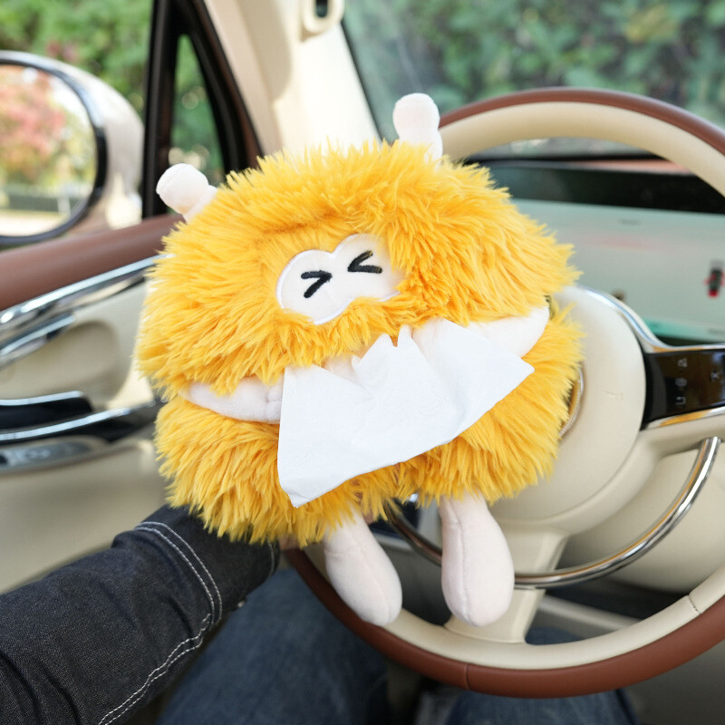 Krabička na vreckovky do auta Premium Sense, roztomilá malá príšerka, kreatívna závesná krabička na lakťovú opierku, slnečná clona, vnútorná papierová krabička do auta, vrecko na vreckovky