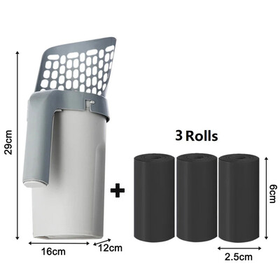 Kaķu pakaišu liekšķere ar uzpildes maisiņu mājdzīvnieku filtram Tīrs tualetes atkritumu savācējs Kaķu pakaišu kastes pašattīrošais kaķu piederumu piederums