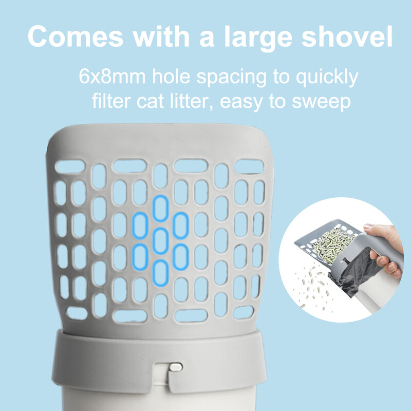 Kaķu pakaišu liekšķere ar uzpildes maisiņu mājdzīvnieku filtram Tīrs tualetes atkritumu savācējs Kaķu pakaišu kastes pašattīrošais kaķu piederumu piederums