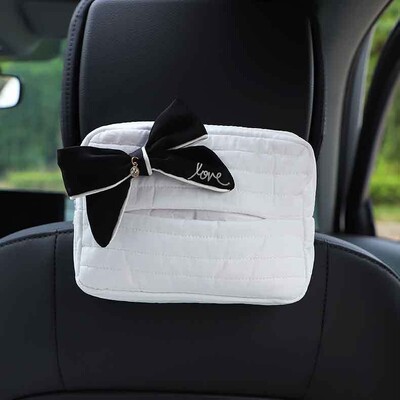 Animacinio audinio automobilinė servetėlių dėžutė Automobilio sėdynės atloše pakabinama popierinė dėžutė daugiafunkciniai automobilio salono reikmenys