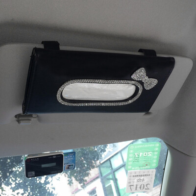 Rhinestone Crystal auto salvešu kastītes dvieļu komplekti auto saulessargu salvešu kastītes turētājs Auto iekšpuses noliktavas apdares auto aksesuāri