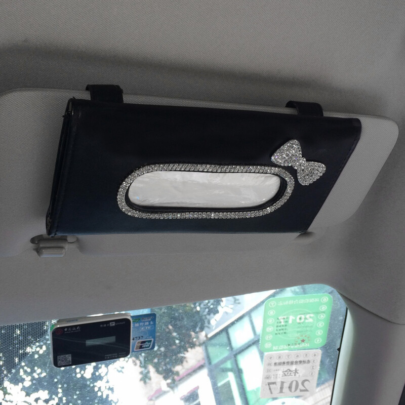 Rhinestone Crystal auto salvešu kastītes dvieļu komplekti auto saulessargu salvešu kastītes turētājs Auto iekšpuses noliktavas apdares auto aksesuāri