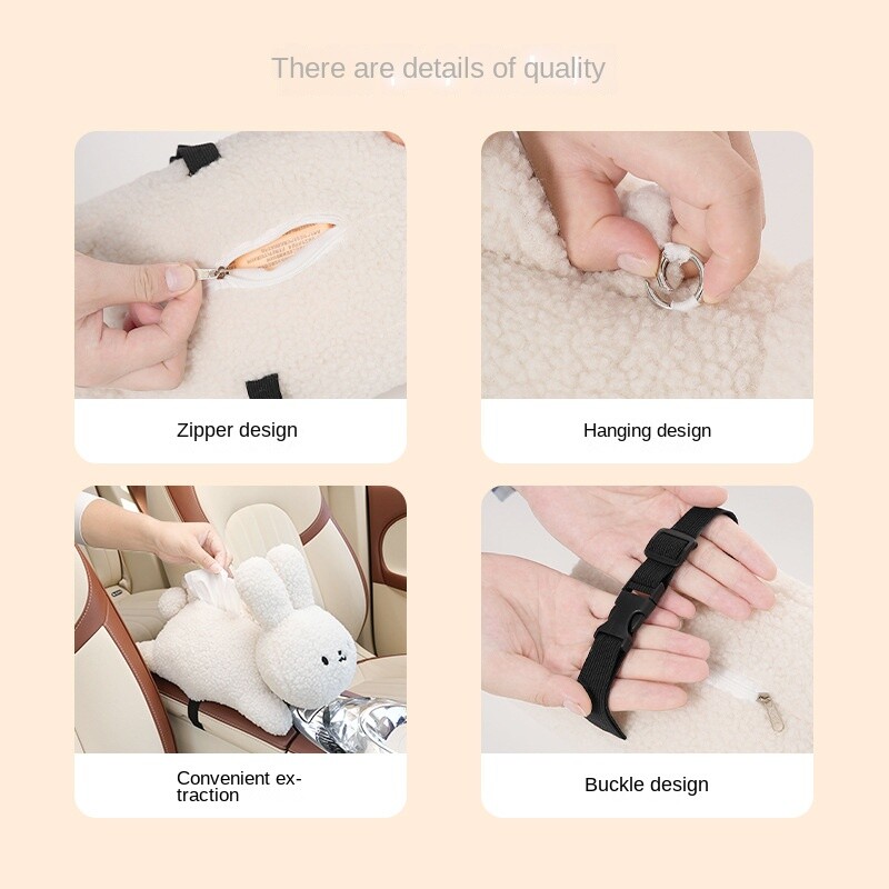 Autós zsebkendős doboz Aranyos állati plüss baba Autósülés háttámlára akasztós papírdoboz Kreatív autós papírzsebkendő