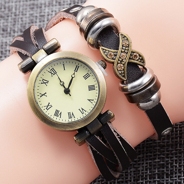 Comerț exterior stil fierbinte retro brățară artizanală înfășurat ceas cu quartz doamnelor clasice modă ceas producător ceasuri vânzare directă