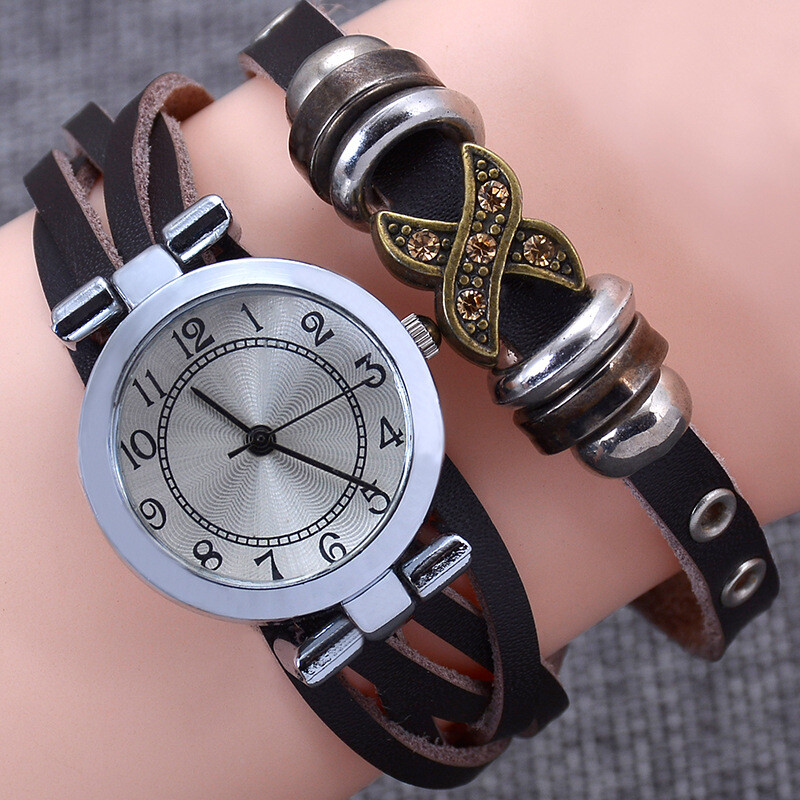 Comerț exterior stil fierbinte retro brățară artizanală înfășurat ceas cu quartz doamnelor clasice modă ceas producător ceasuri vânzare directă