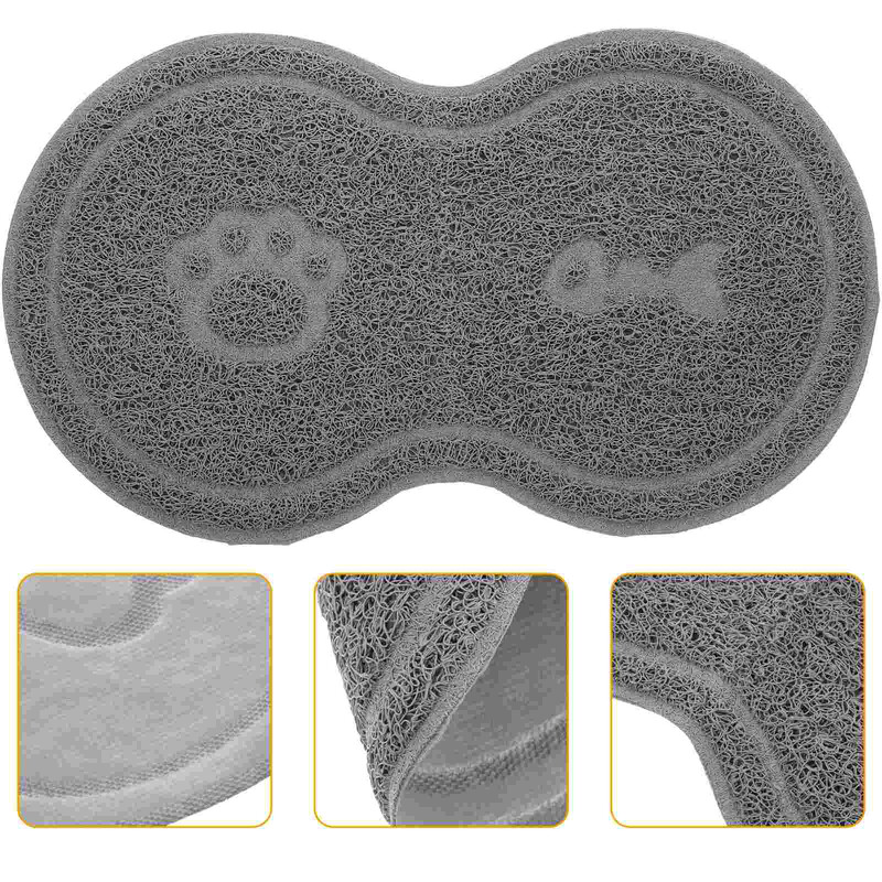 Macskaalom szőnyeg Csúszásmentes kutya macska kiskutya cica edénytál étel víz alátét (szürke) kisállat szőnyeg