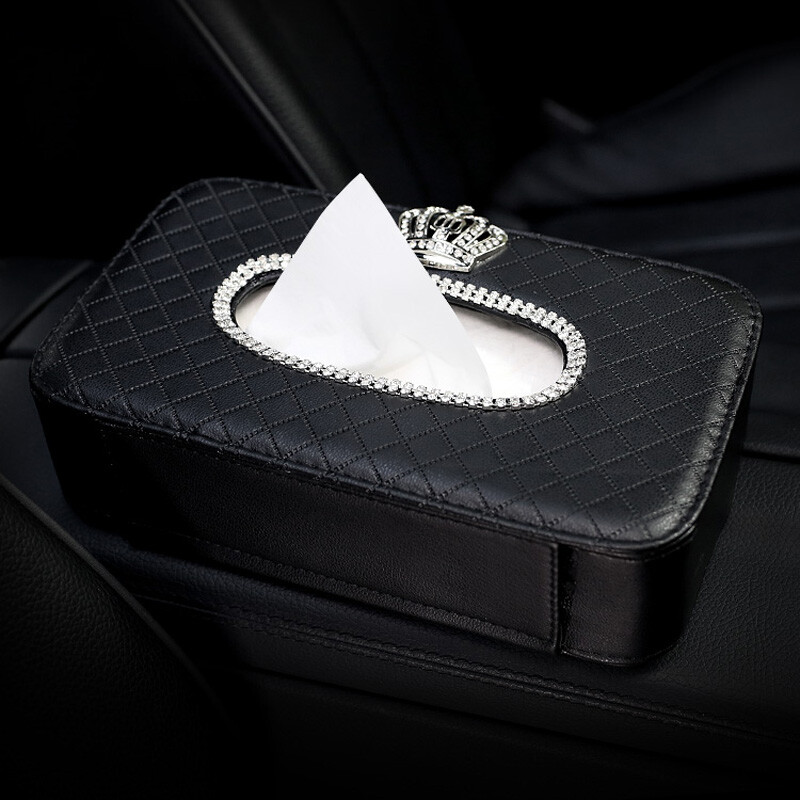 Rhinestone lilledega auto rätikukarbi hoidik Automaatne istme seljatoe peatoe rippkangast ümbris Organiseerija Crystal auto stiilitarvikud