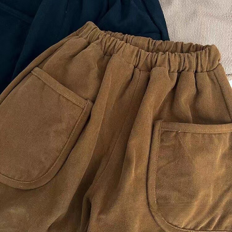 Retro vaikiškos laisvalaikio kelnės Laisvos Patogūs Kombinezonai Kelnės berniukams Mergaitėms Ridikėlių kelnės pavasario ruduo Storos kūdikių kelnės