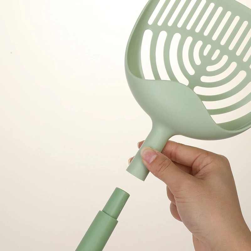 Lopă detașabilă pentru așternut pentru pisici Lopată adâncă din plastic Durabil cu mâner lung Ciurubă pentru pisici Produse pentru curățarea nisipului pentru pisici