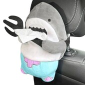 Automobilinis pliušinių audinių laikiklis Juokingas mielas ryklio tualetinio popieriaus dėžutė Automobilio interjero aksesuarai Animacinių filmų gyvūnų servetėlių popieriaus dozatorius Dovana