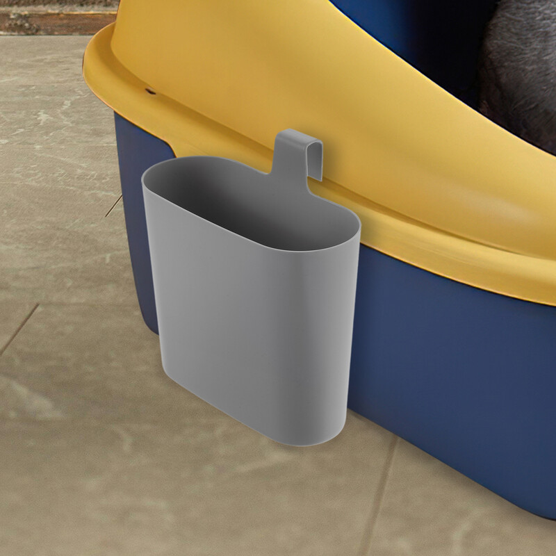 Kačių kraiko kastuvo laikiklis naminių gyvūnėlių kraiko kastuvo stovas Universalus kačių kraiko dėžutės pakabinamas kastuvo laikiklis Valymo laikymo priedai Pilka