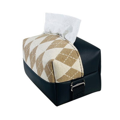 Κουτί χαρτοπετσέτας αυτοκινήτου Βάση χαρτοπετσέτας σκανδιναβικού στυλ Κεντρική κονσόλα αυτοκινήτου Υποβραχιόνιο χαρτοπετσέτας Κουτί ηλιοθεραπείας πίσω κάθισμα Θήκη χαρτιού με σταθερό ιμάντα