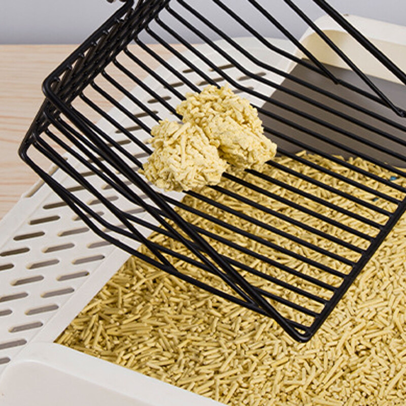 Lunetă extensibilă pentru așternut pentru pisici Ușoară, versatilă, cu ecran fin, cu mâner lung, din metal, pentru caca pentru găini, lopată pentru găini