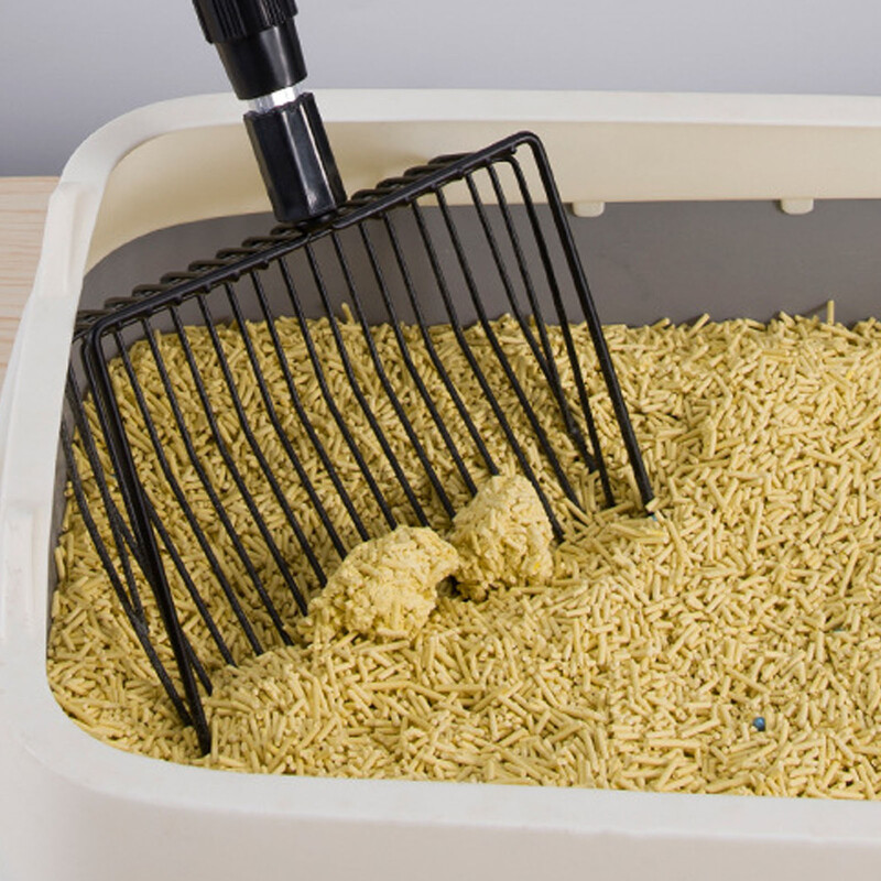 Lunetă extensibilă pentru așternut pentru pisici Ușoară, versatilă, cu ecran fin, cu mâner lung, din metal, pentru caca pentru găini, lopată pentru găini