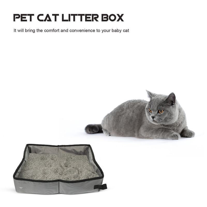 Dėžės Sulankstomos kačių kraiko dėžės Sulankstomos dėžės smėlio laikiklis Nešiojamas Juodos spalvos Kelionės