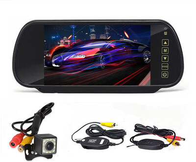 Ecran LCD TFT de 7 inchi Monitor pentru mașină Oglindă retrovizoare Monitor pentru parcare marșarier + Cameră retrovizoare nocturnă