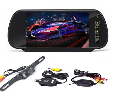 Ecran LCD TFT de 7 inchi Monitor pentru mașină Oglindă retrovizoare Monitor pentru parcare marșarier + Cameră retrovizoare nocturnă