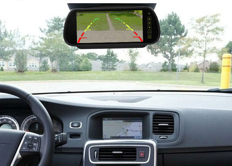 Ecran LCD TFT de 7 inchi Monitor pentru mașină Oglindă retrovizoare Monitor pentru parcare marșarier + Cameră retrovizoare nocturnă