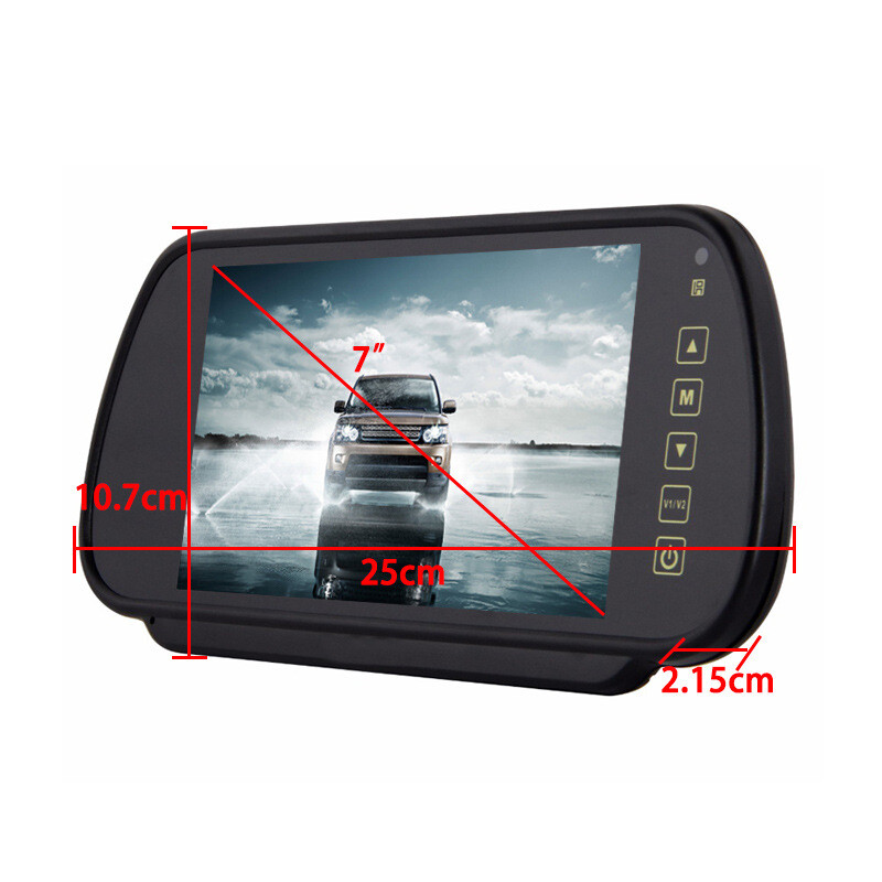 Ecran LCD TFT de 7 inchi Monitor pentru mașină Oglindă retrovizoare Monitor pentru parcare marșarier + Cameră retrovizoare nocturnă