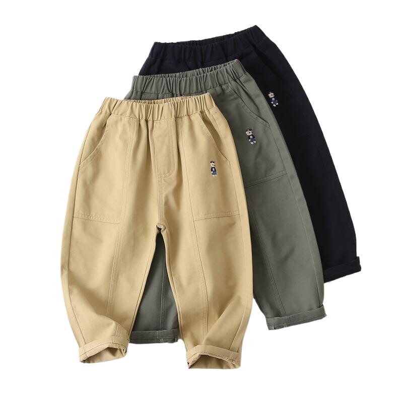 2024 m. rudens vaikams berniukų kelnės Medvilniniai animaciniai filmukai siuvinėjimai kūdikiams kūdikiams berniukams sportinės kelnės laisvos universalios kelnės mažyliams berniukams