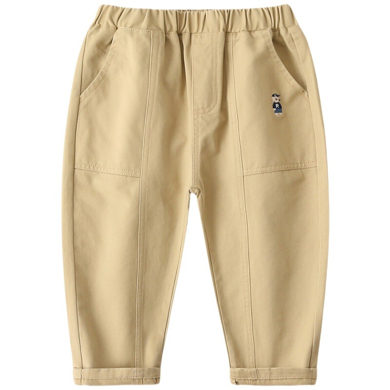 2024 m. rudens vaikams berniukų kelnės Medvilniniai animaciniai filmukai siuvinėjimai kūdikiams kūdikiams berniukams sportinės kelnės laisvos universalios kelnės mažyliams berniukams