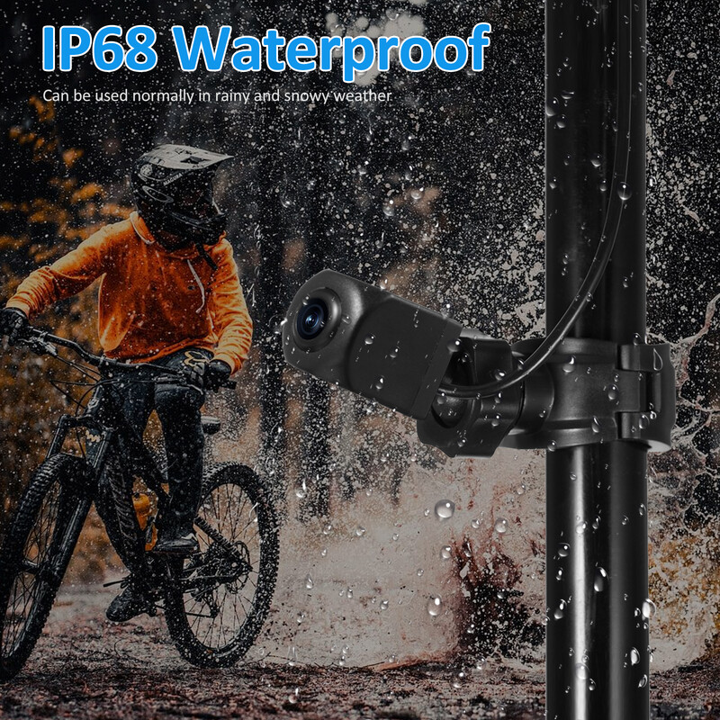Καθρέπτης ποδηλάτου τιμονιού, κάμερα οπίσθιας όψης επαναφορτιζόμενης ποδηλάτου 1080P με οθόνη 4,3`` Νυχτερινής όρασης 150° Ευρεία όψη