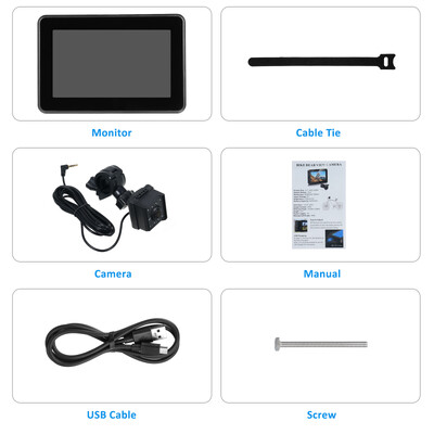 Kormánykerékpár tükör, 1080P kerékpár tolatókamera 4,3 hüvelykes monitorral, 8 LED-es éjszakai látás, 150°-os széles látószögű forgatható konzol