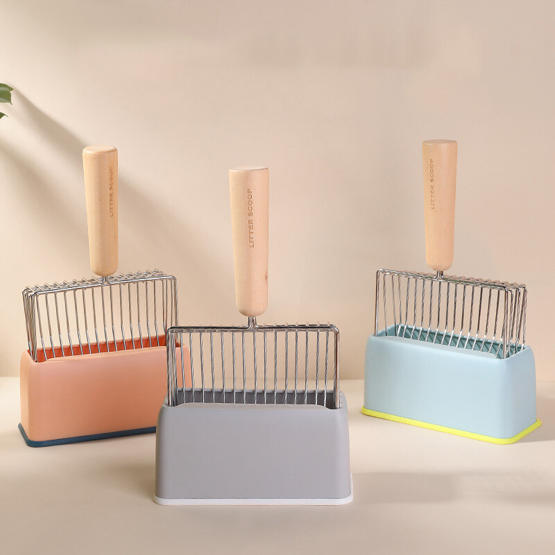 Kačių kraiko kastuvų laikymo lentynos, atitinkančios spalvą, didelio metalinio kastuvo laikymo dėžutės naminiams gyvūnėliams reikmenys