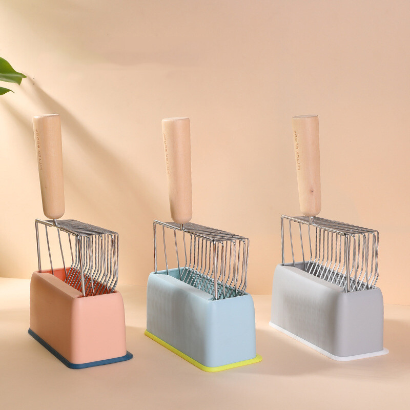 Kačių kraiko kastuvų laikymo lentynos, atitinkančios spalvą, didelio metalinio kastuvo laikymo dėžutės naminiams gyvūnėliams reikmenys